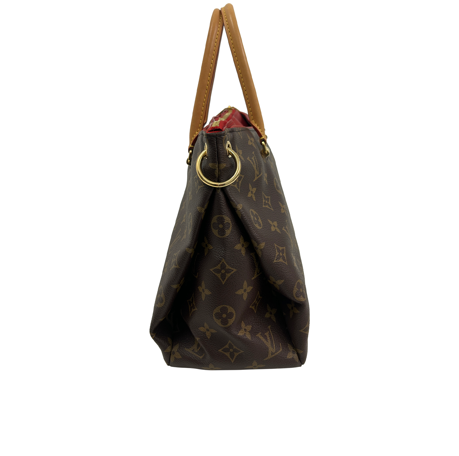 Satchel Pallas, 1.150&euro;, Bolso, Marrón/Rojo, Canvas - General, Vista inferior